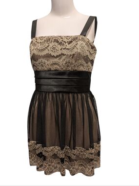 R&M Richards Mini Dress Lace Cami Jeweled Bow Sz 8 Y2k